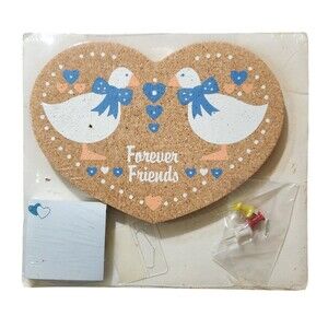 Vintage 1989 Happy Corkers Corkboard and Pad w/ Geese Forever Friends 5" x 7"